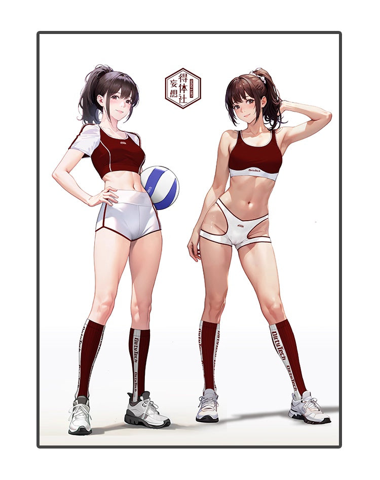 Anime Style 3-Piece Short Gymnastics Uniform Volleyball Sports Activewear