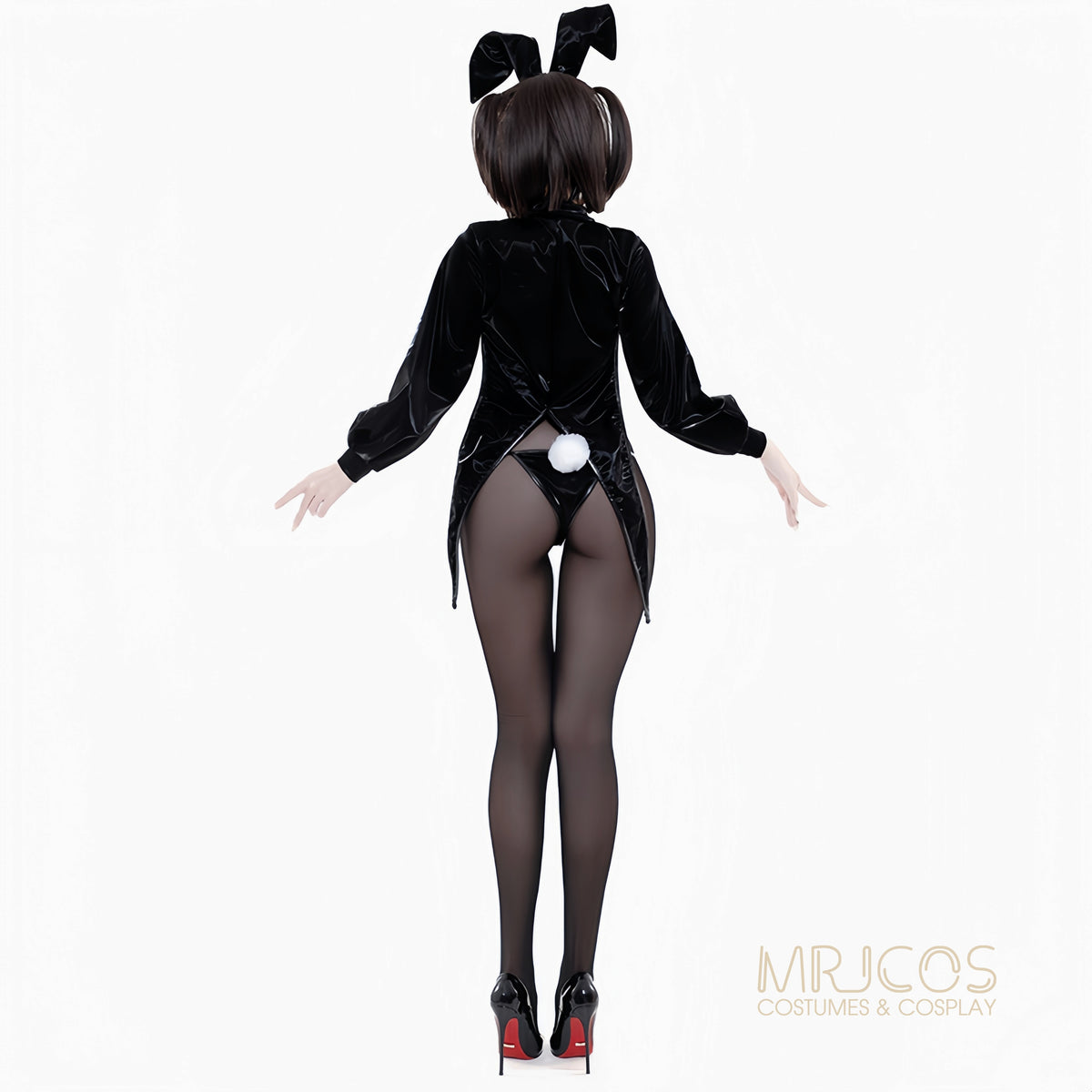 Sleek Satin PU Leather Bunny Girl Cosplay Costume Set