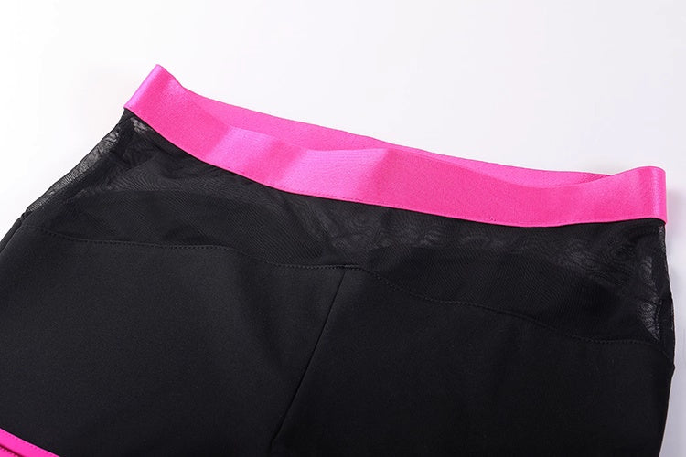 Anime Style Short Gymnastics Uniform Sheer Mesh Volleyball Sports Activewear