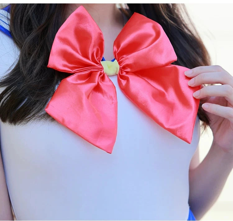 Sailor Scout Cosplay One-Piece Swimsuit with Skirt & Thong Bottom