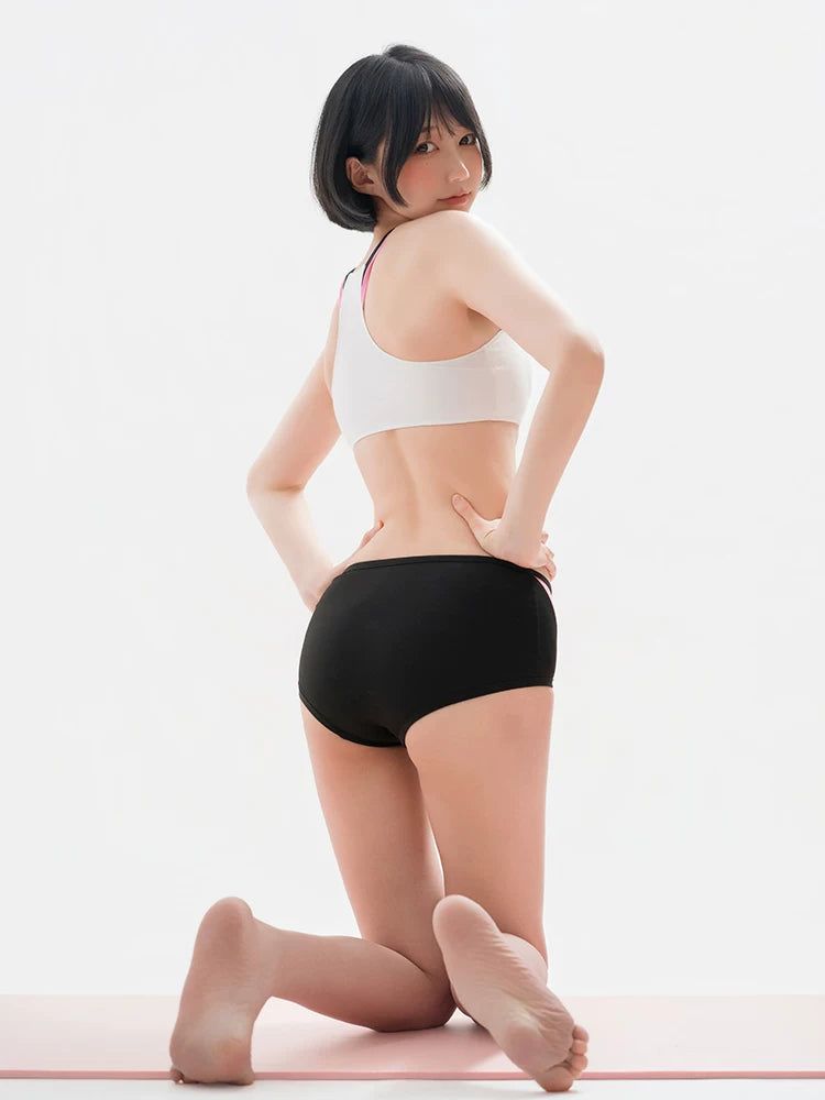Sleek Contrast Trim 2-Piece Spandex Activewear Set