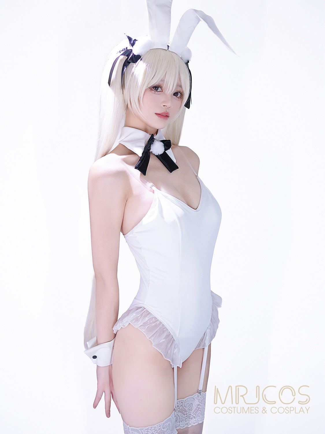 Deluxe PU Leather Bunny Cosplay Bodysuit Set