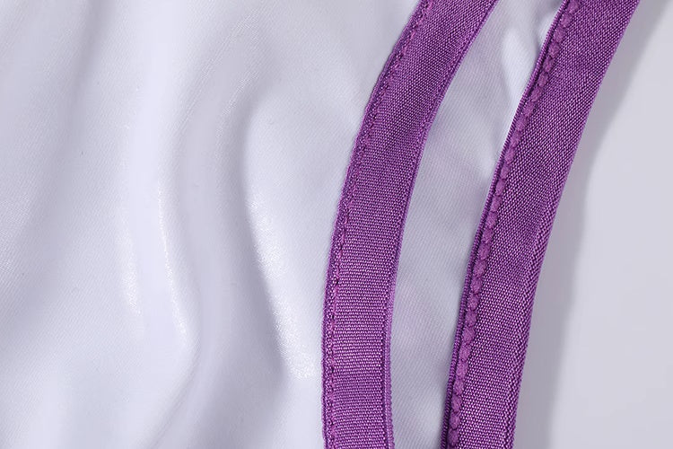 Anime Style Sexy One-piece Swimsuit Front Zipper Spandex Racing Swimwear Bodysuit