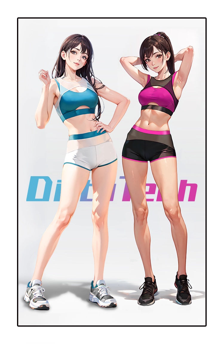 Anime Style Short Gymnastics Uniform Sheer Mesh Volleyball Sports Activewear