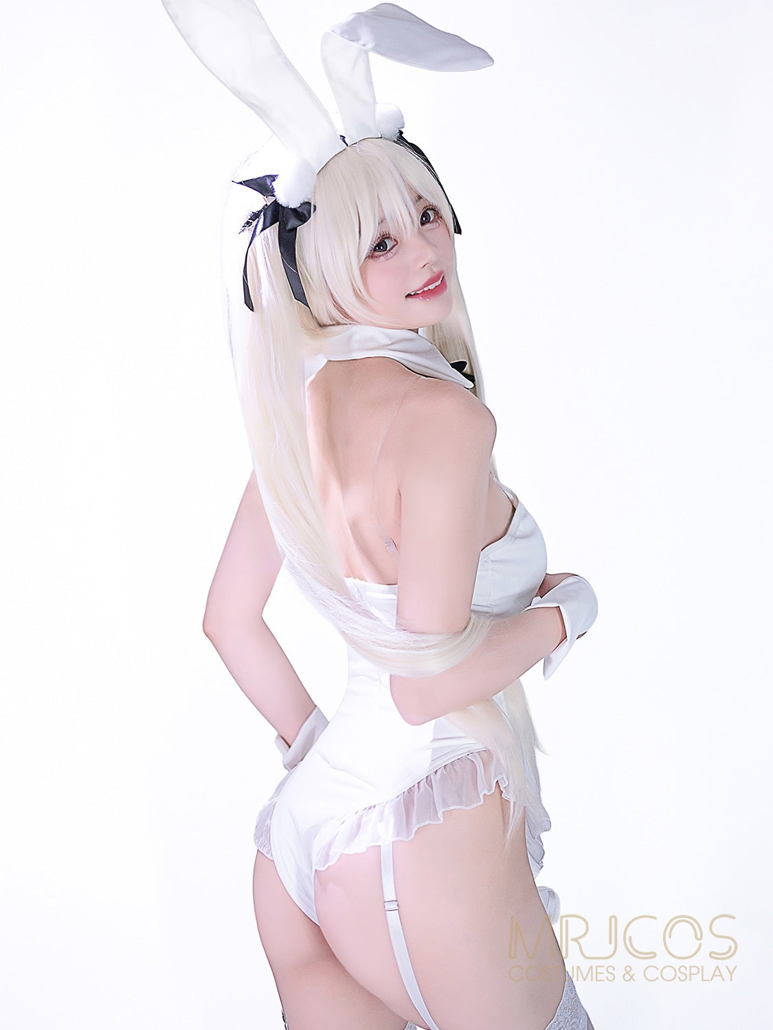 Deluxe PU Leather Bunny Cosplay Bodysuit Set