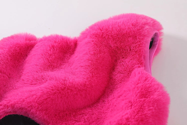 Anime Style Bunny Girl Knitted Black Pink Bodysuit Lingerie Set