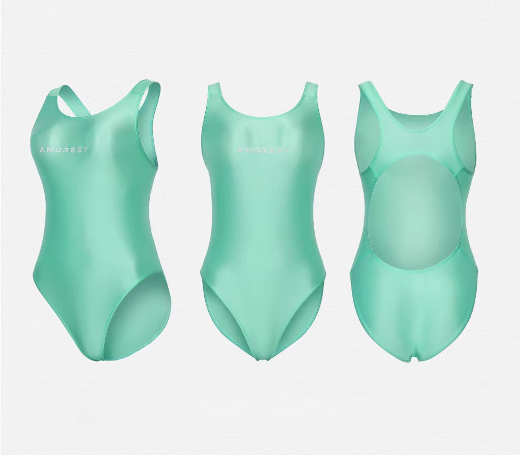 Amoresy Gaea C Series Sheer High-Leg Backless Swimsuit Leotard