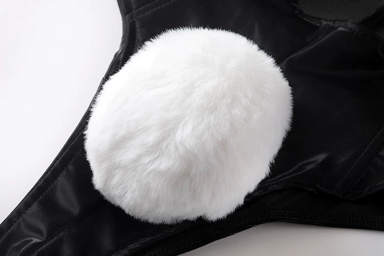 Classic Satin-Finish PU Leather Bunny Girl Cosplay Costume Set