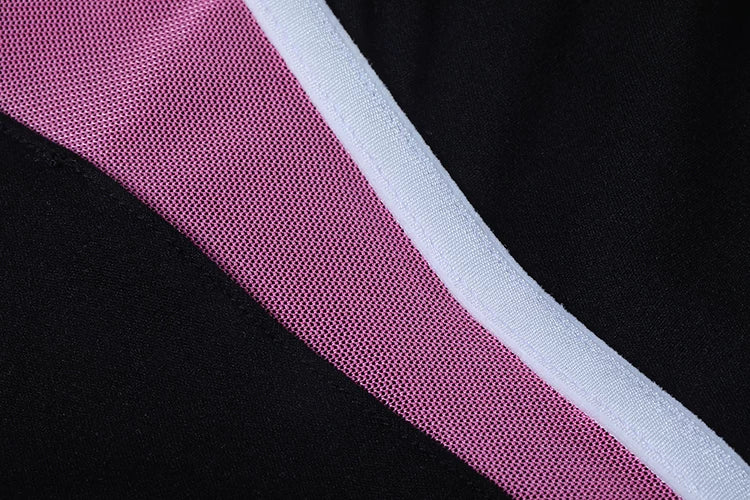 Sleek Contrast Trim 2-Piece Spandex Activewear Set