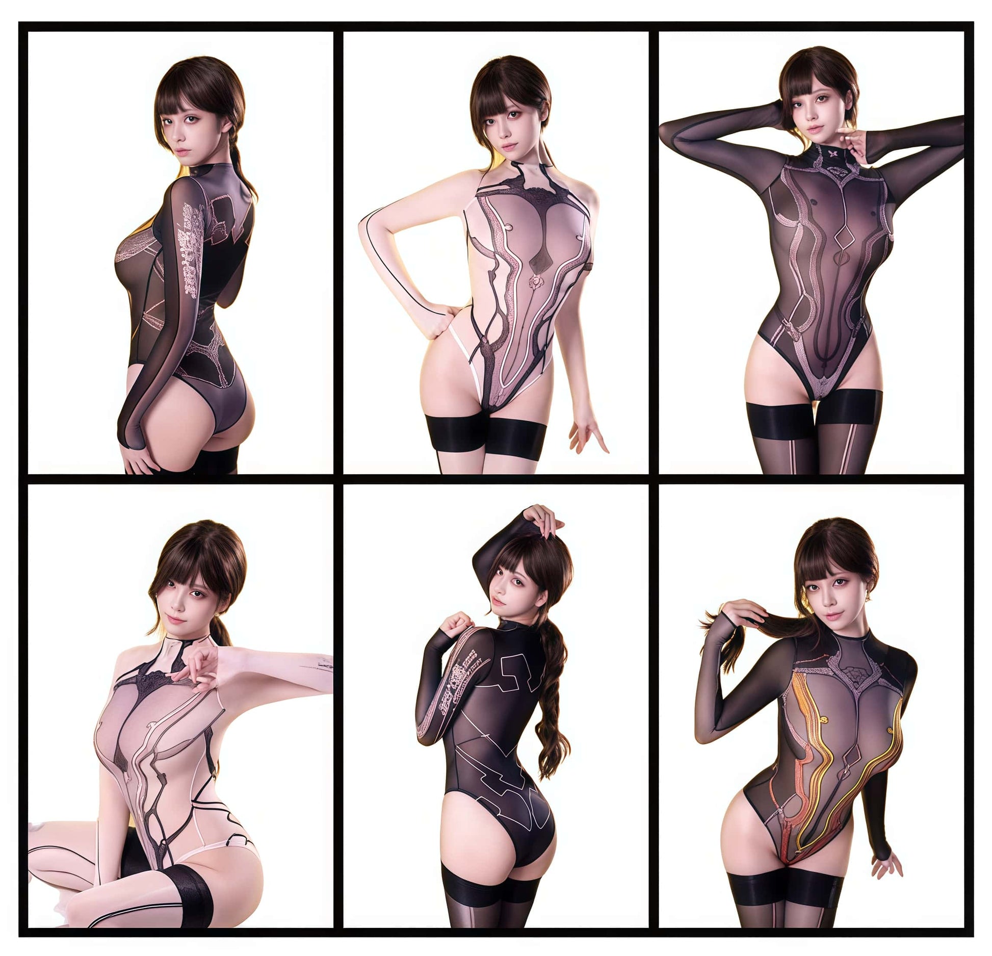 Anime Style Super Hero Eve Sheer 10D Nylon Spandex Bodysuit Lingerie