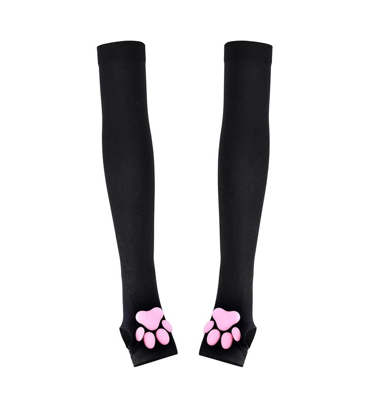 Cat Paw Sleeves with 3D Cat Paw Paddings Anime Style Velvet Cosplay Sleeves