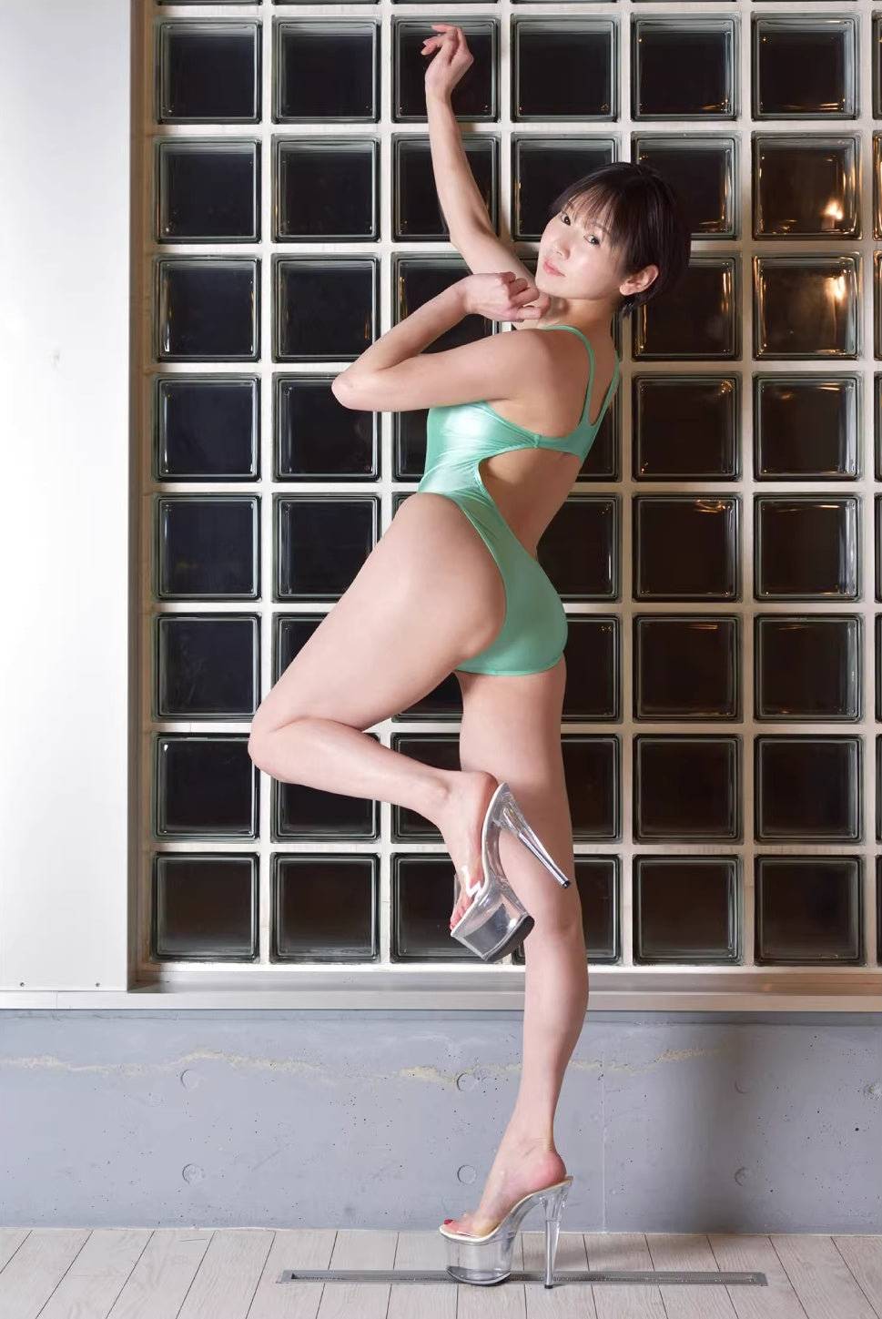 Amoresy Gaea C Series Sheer High-Leg Backless Swimsuit Leotard