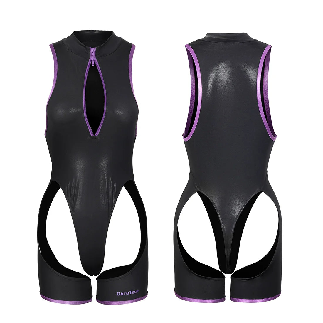 Anime Style Sexy One-piece Swimsuit High Split Spandex Racing Swimwear Bodysuit 
