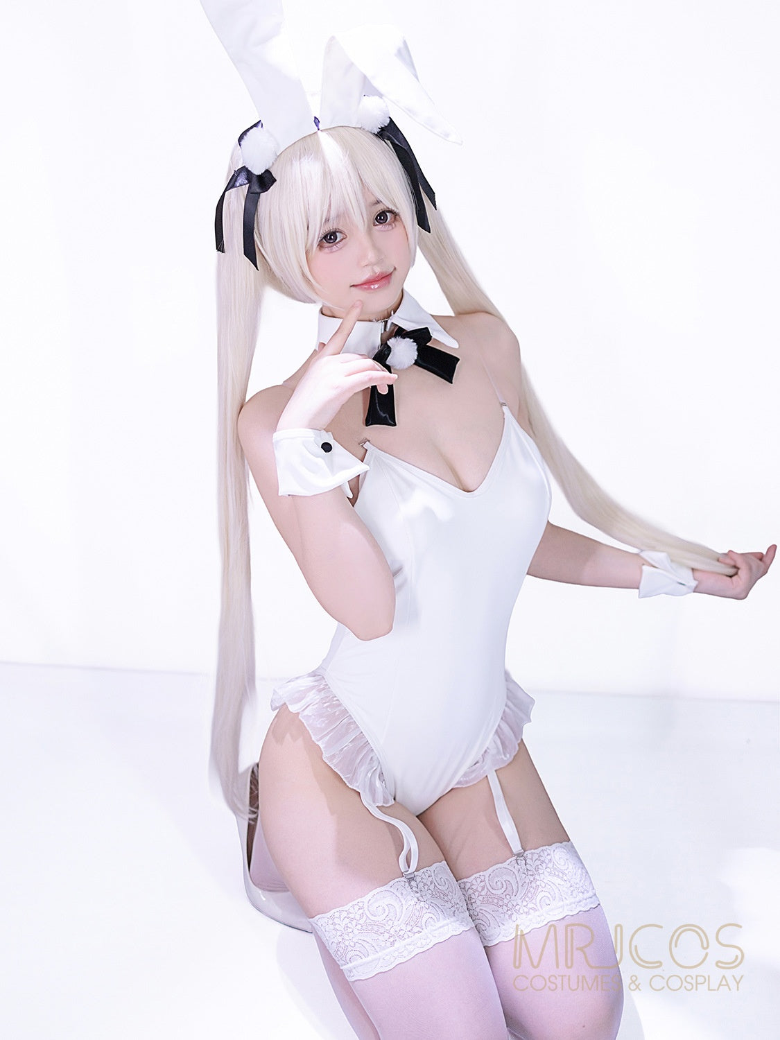 Deluxe PU Leather Bunny Cosplay Bodysuit Set