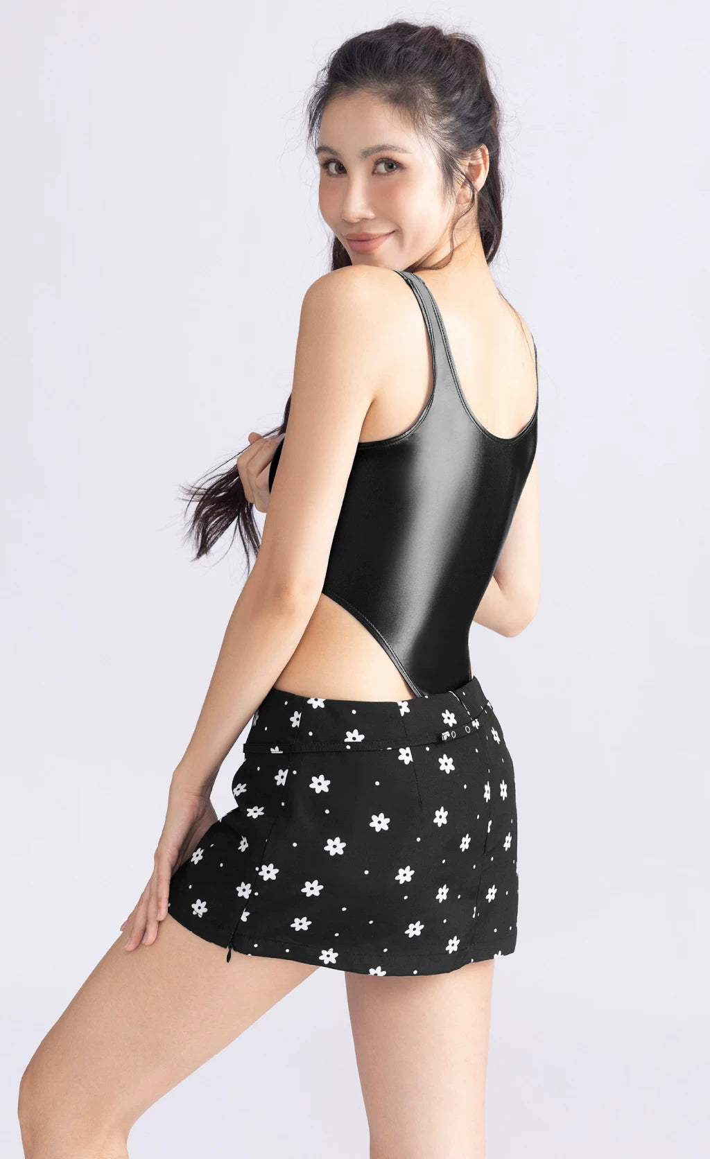 AMORESY Ravelle Ultra High-Leg Snap-Crotch Bodysuit Top