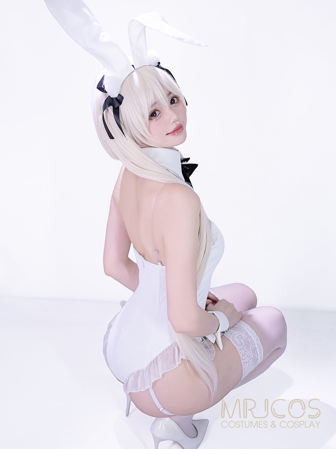 Deluxe PU Leather Bunny Cosplay Bodysuit Set