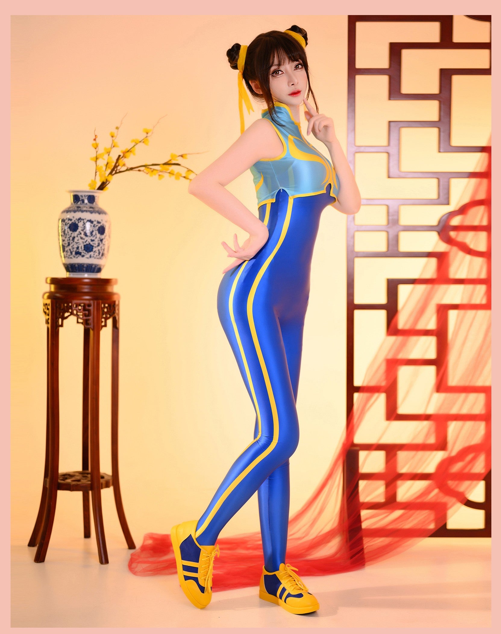 Chun Li Spandex Cosplay Costume Halloween Party Bodysuit