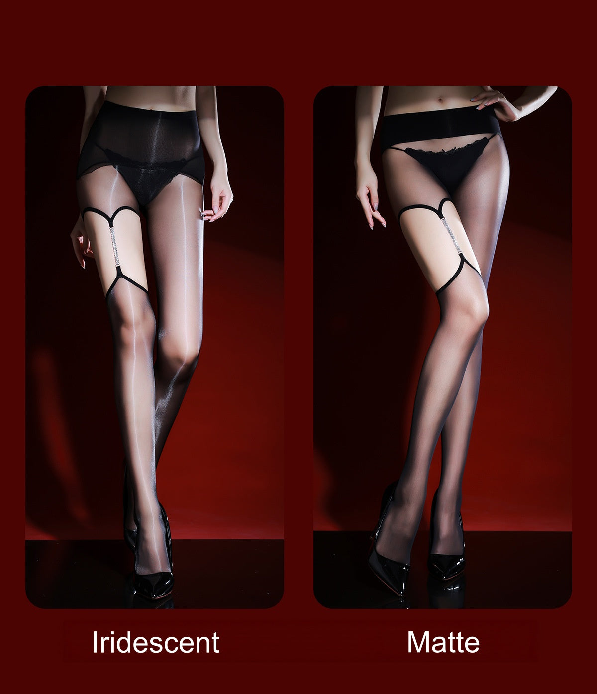 Crystal Embellished Garter Strap Pantyhose