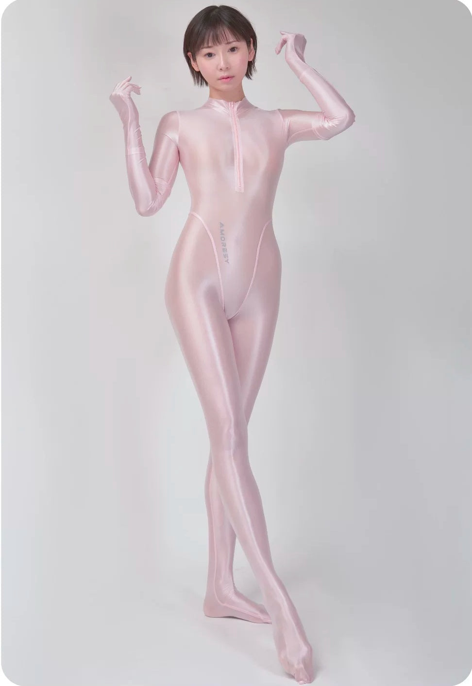 Amoresy Celestia Series Front-Zip Catsuit - Sheer