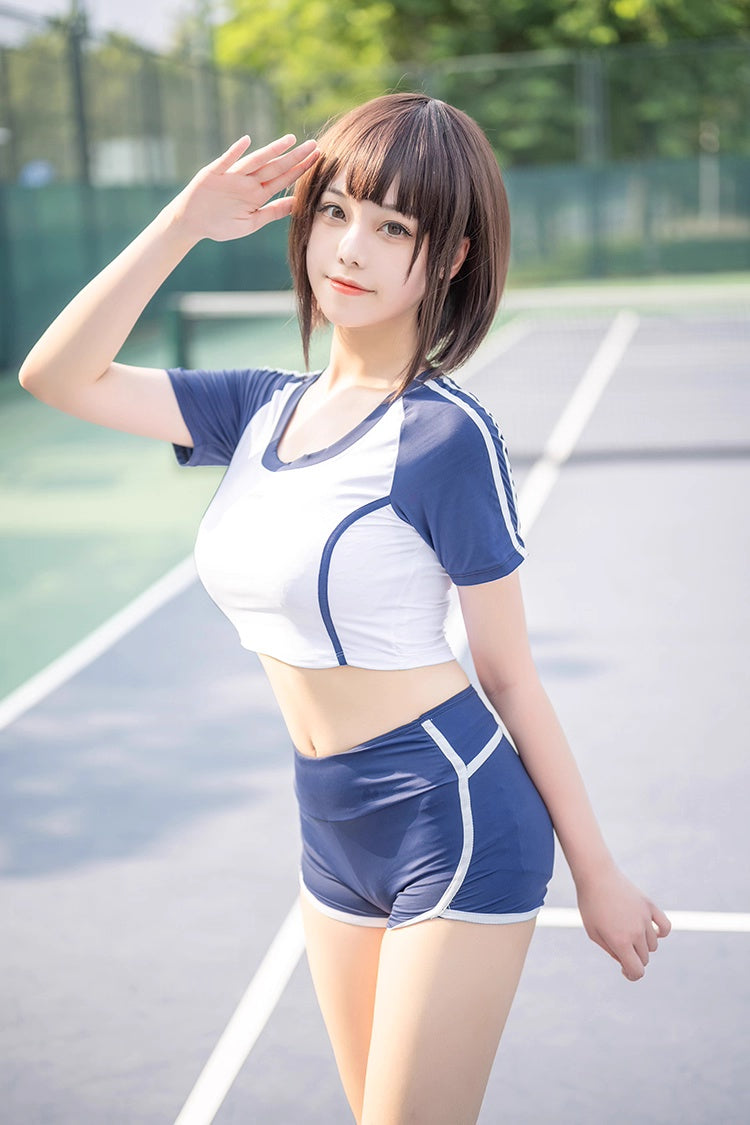 Anime Style 3-Piece Short Gymnastics Uniform Volleyball Sports Activewear
