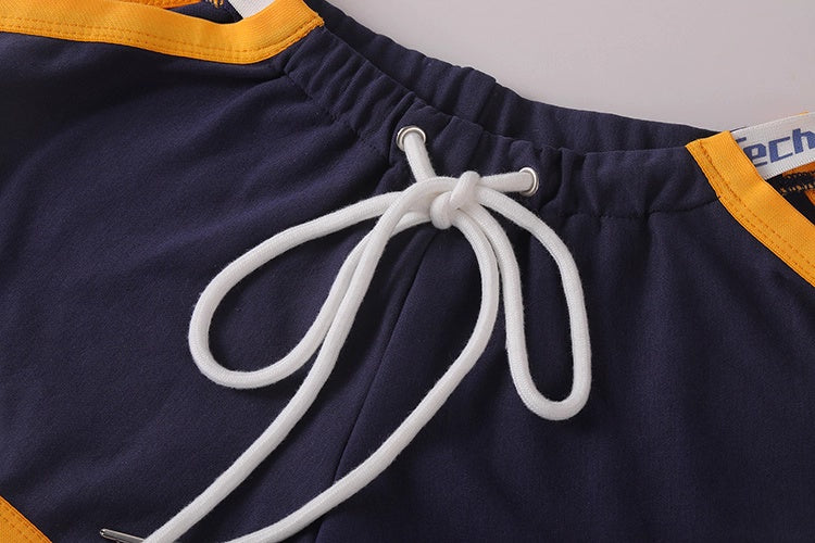 Anime Style Boxing Running Sexy Sports Activewear Set Hollow Tank Top with Shorts