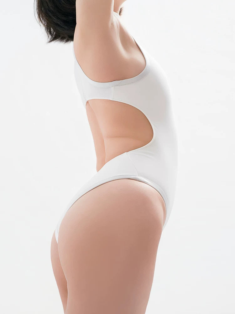 Anime JK Style Heart Mesh Cutout High-Neck One-Piece Swimsuit