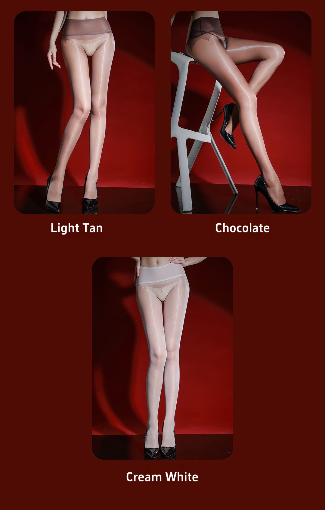 Luxurious 5D Ultra Glossy Seamless Sheer Waist Pantyhose