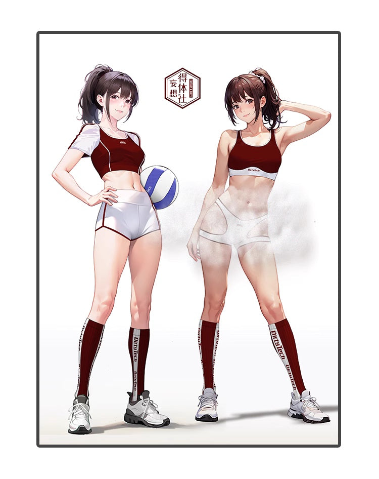Anime Style 3-Piece Short Gymnastics Uniform Sports Tank Top with Sexy Cutout Shorts