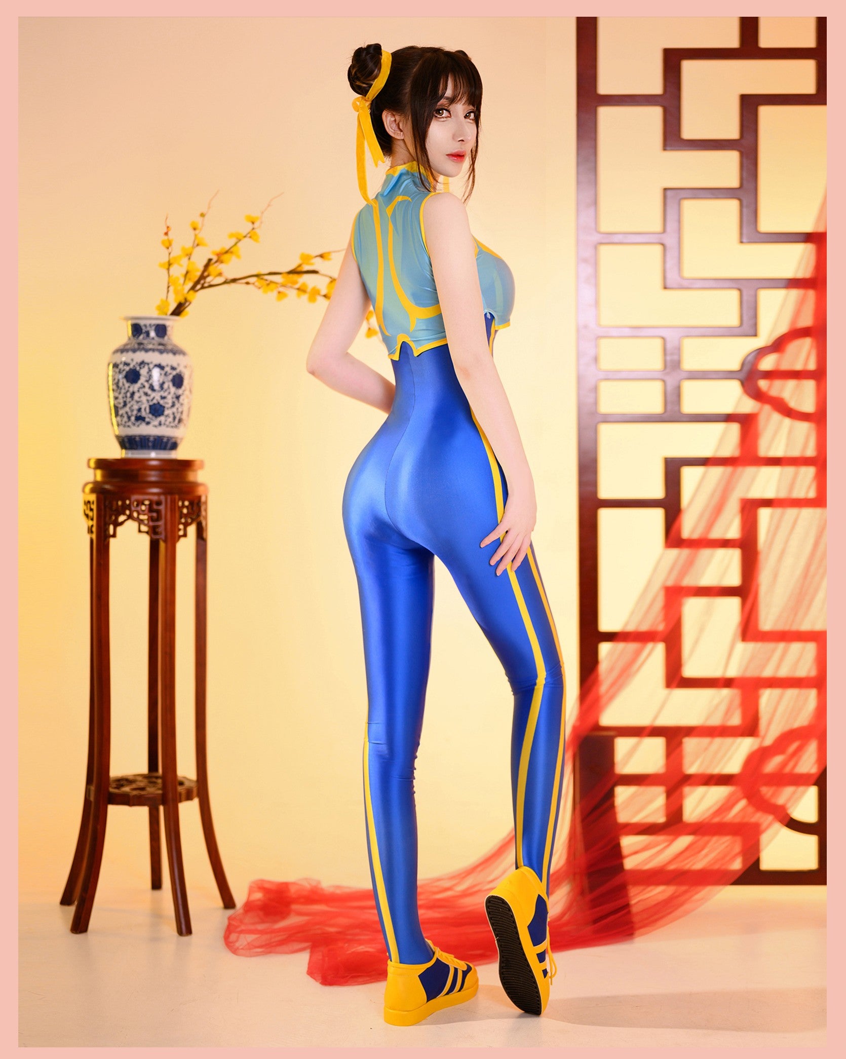 Chun Li Spandex Cosplay Costume Halloween Party Bodysuit