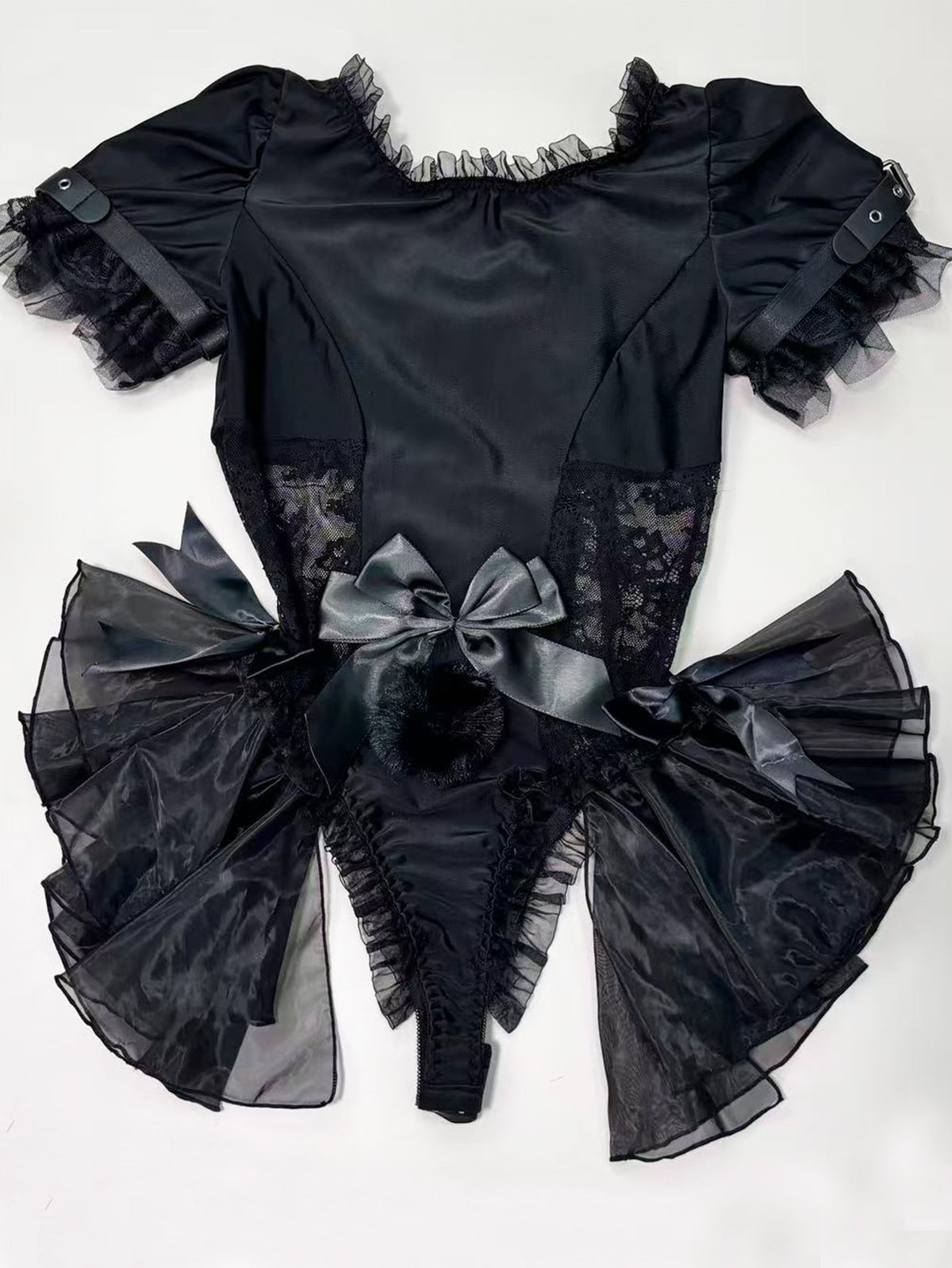 Gothic Heart Cutout Bunny Bodysuit & Cosplay Costume Set