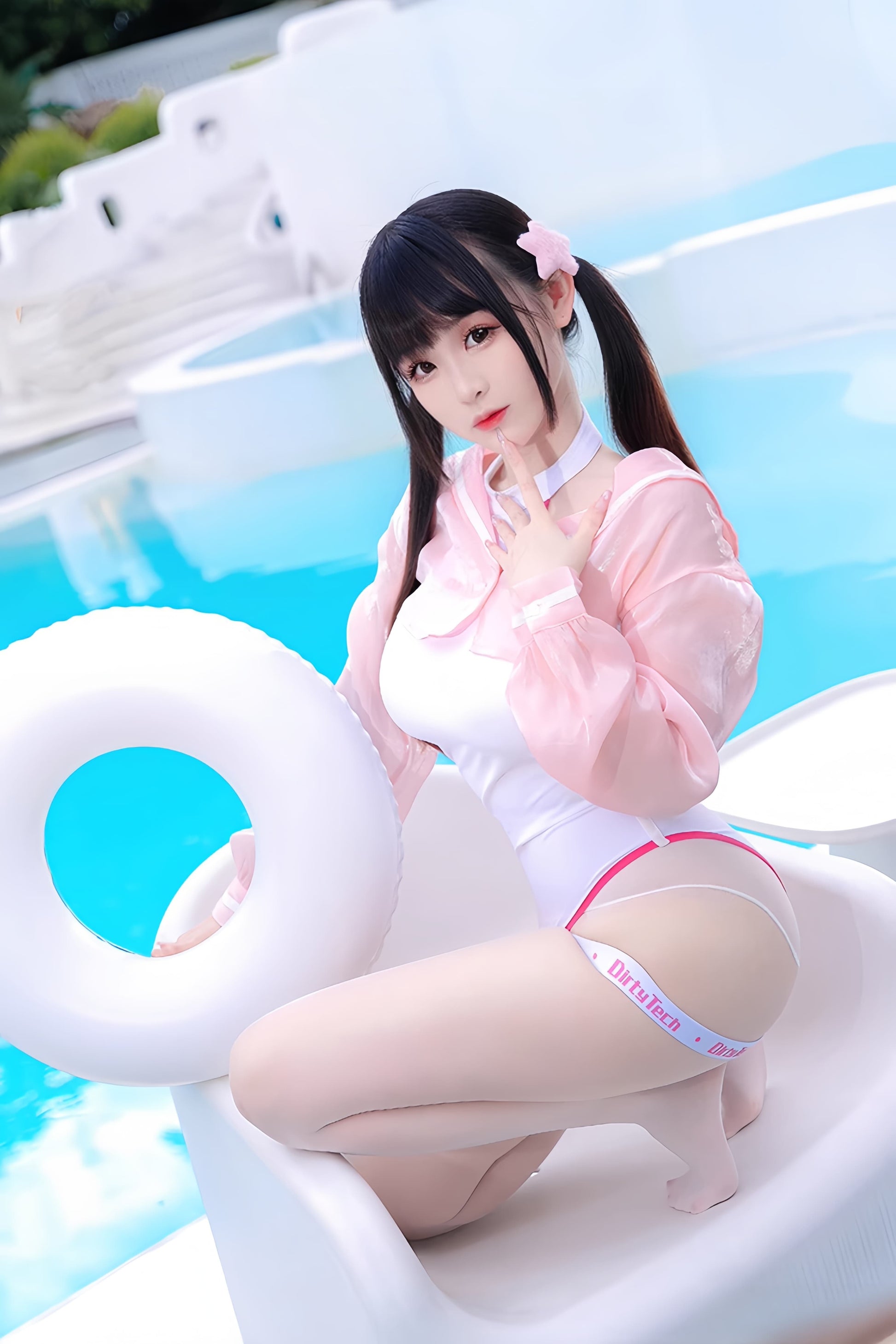 Anime Style JK One Piece Swimsuit with Jacket Spandex Racing Suit Wet Suit