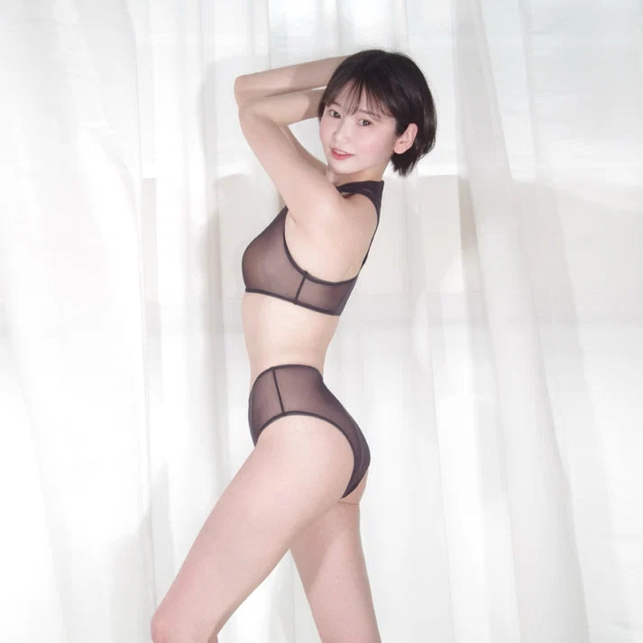 Amoresy Cheekiti Sheer Racerback Crop-Top & Brief Set