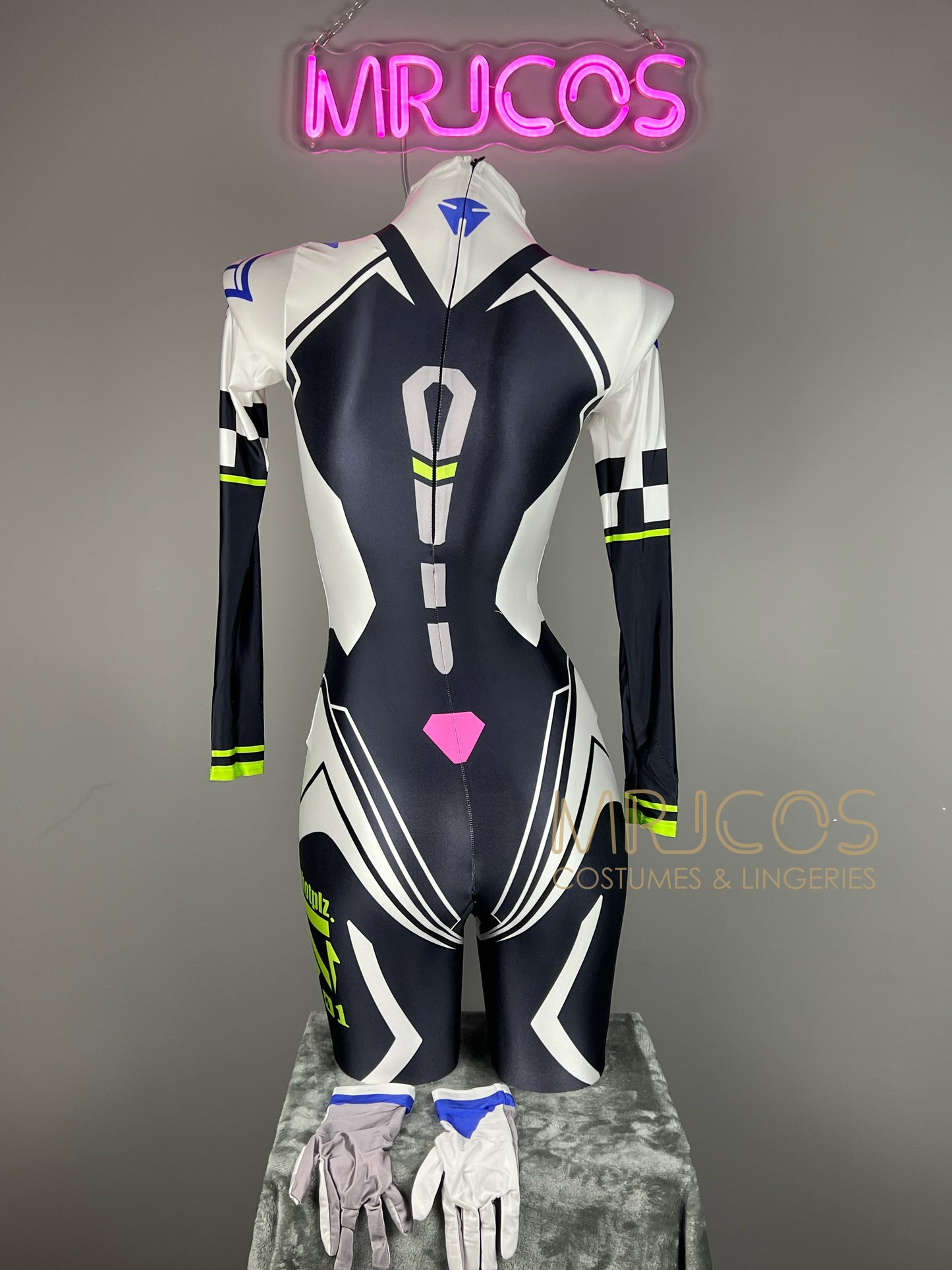 Cyberpunk Sci-Fi Spandex Swimwear Cosplay Bodysuit Race Queen Costume Zentai