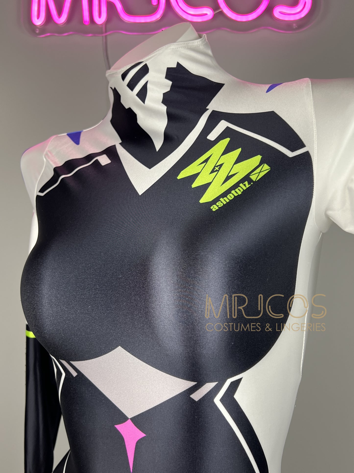 Cyberpunk Sci-Fi Spandex Swimwear Cosplay Bodysuit Race Queen Costume Zentai