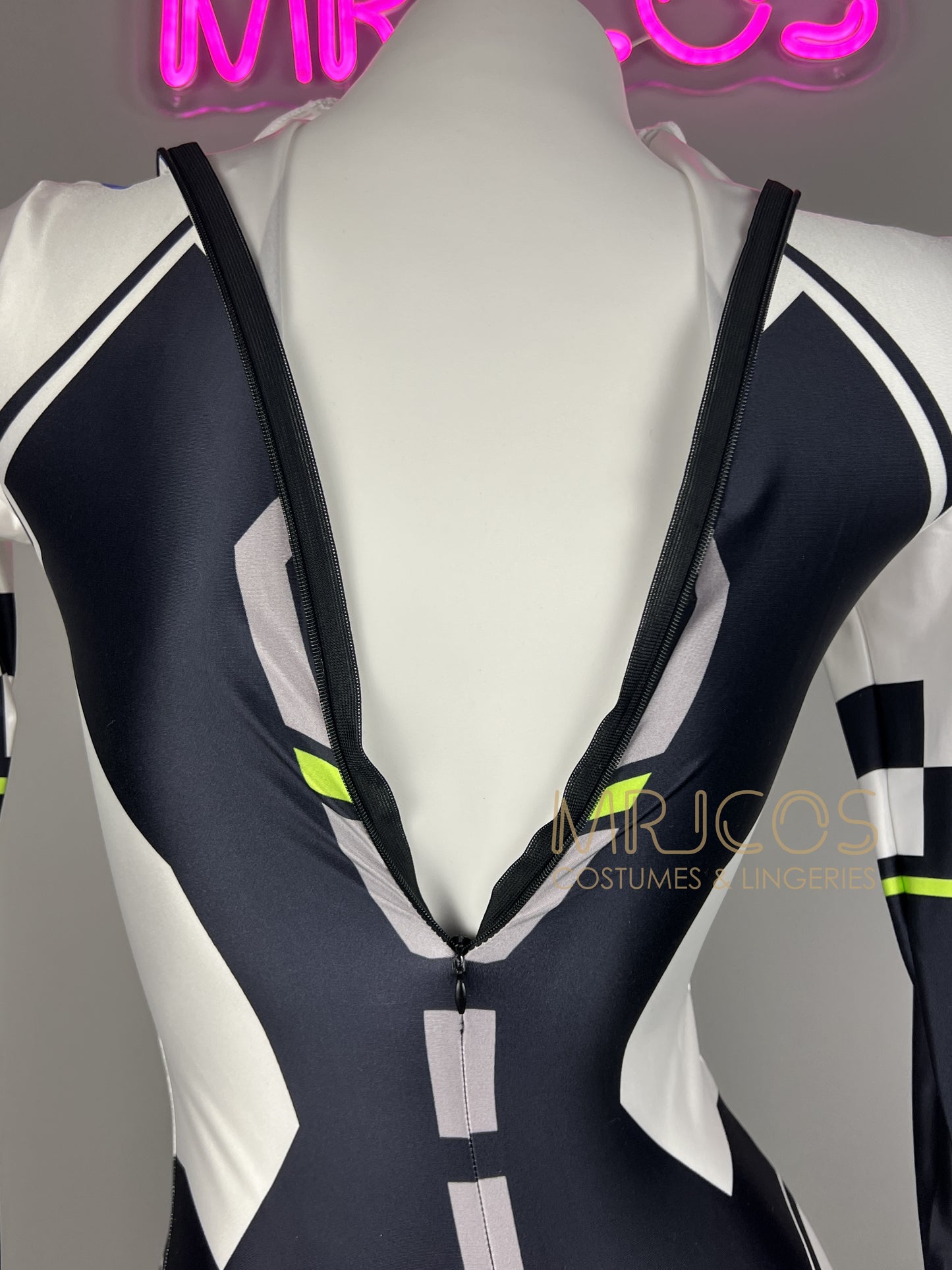 Cyberpunk Sci-Fi Spandex Swimwear Cosplay Bodysuit Race Queen Costume Zentai