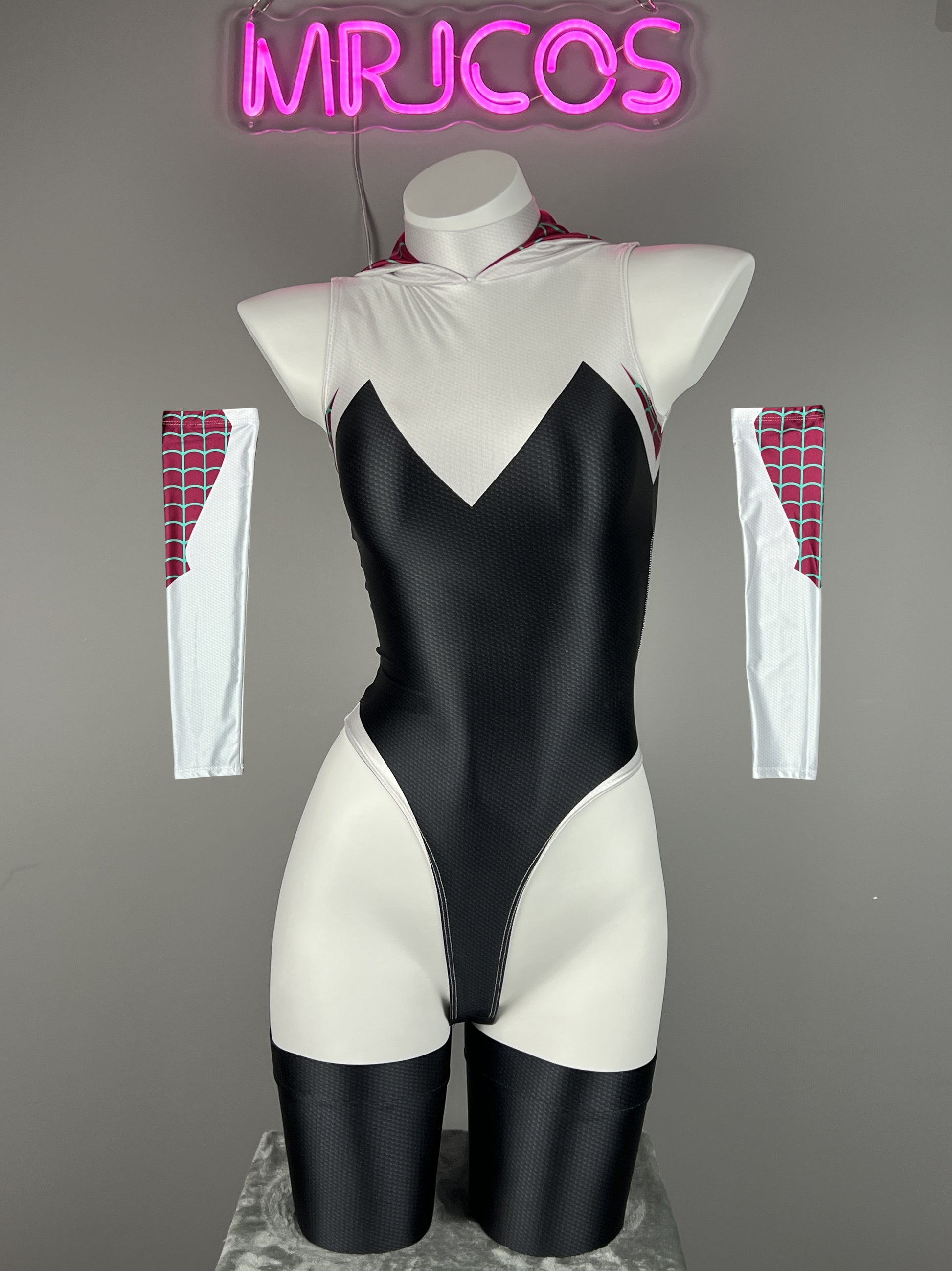 Woman Super Hero Spandex Open Crotch Cosplay Bodysuit Sexy Lingerie
