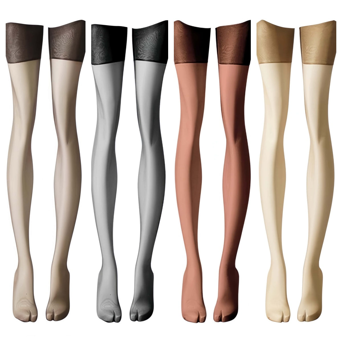 Satin-Look Vintage Style Stockings with Garter Belt ttotvia S913