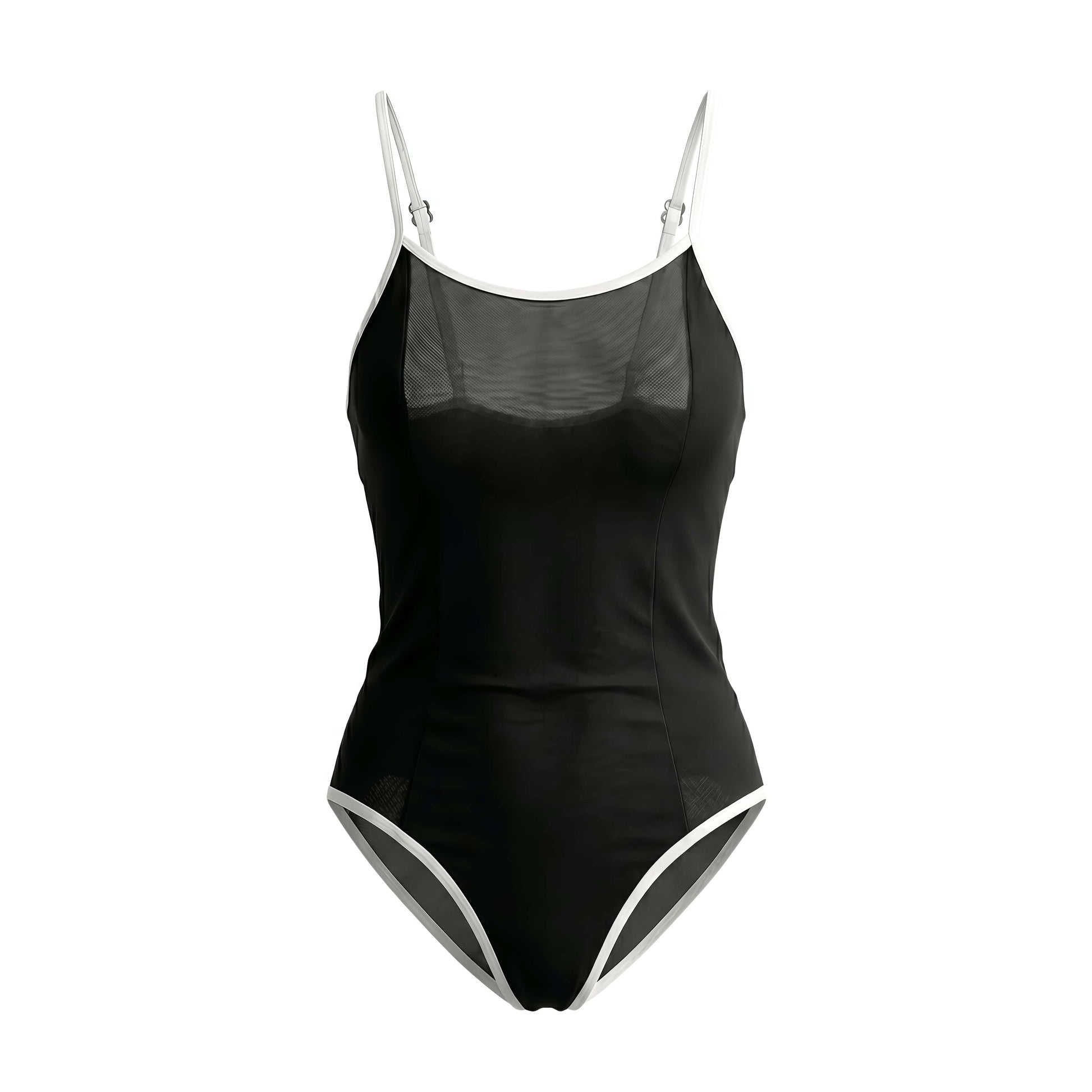 Ethereal One-Piece Swimsuit – Sheer Spandex Monokini with Adjustable Straps