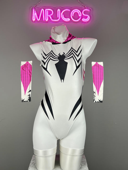 Venom Spider Woman Spandex Open Crotch Cosplay Bodysuit Sexy Lingerie