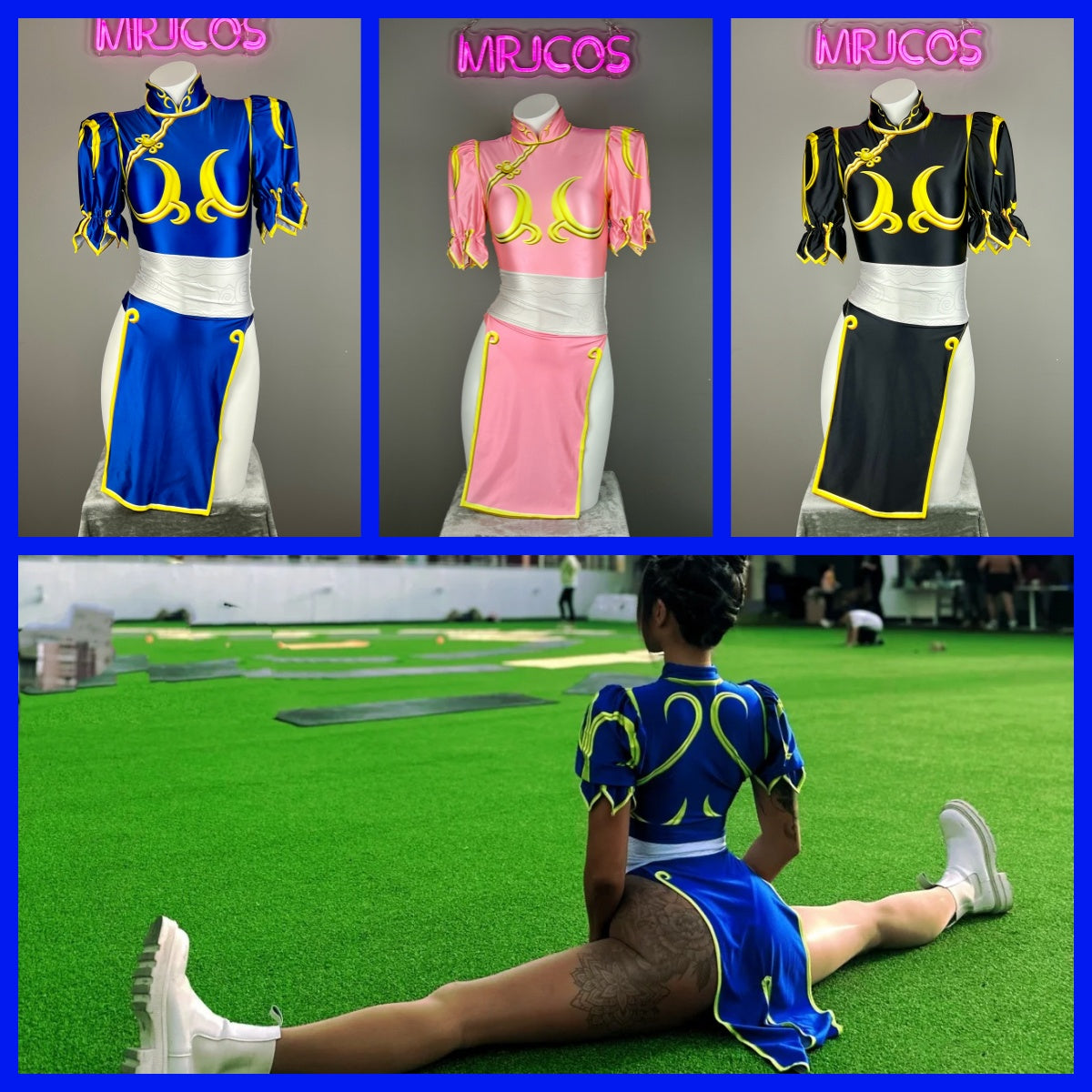 Chun Li Spandex Cosplay Halloween Costume Bodysuit Sexy Lingerie Open Crotch