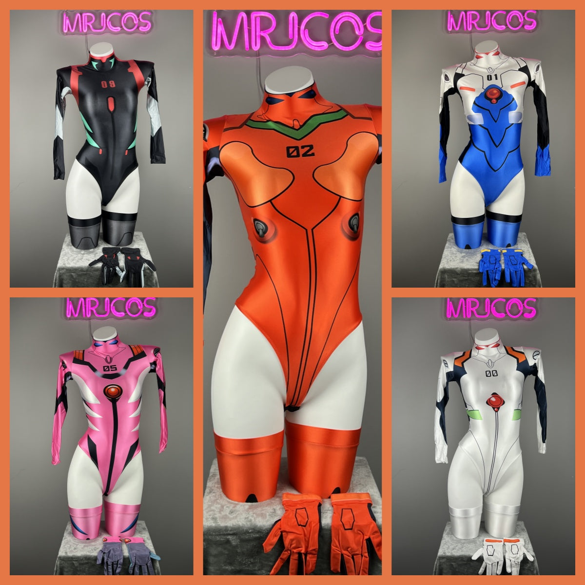 Evangelion EVA Spandex Cosplay BodySuit Plugsuit Halloween Costume Zentai