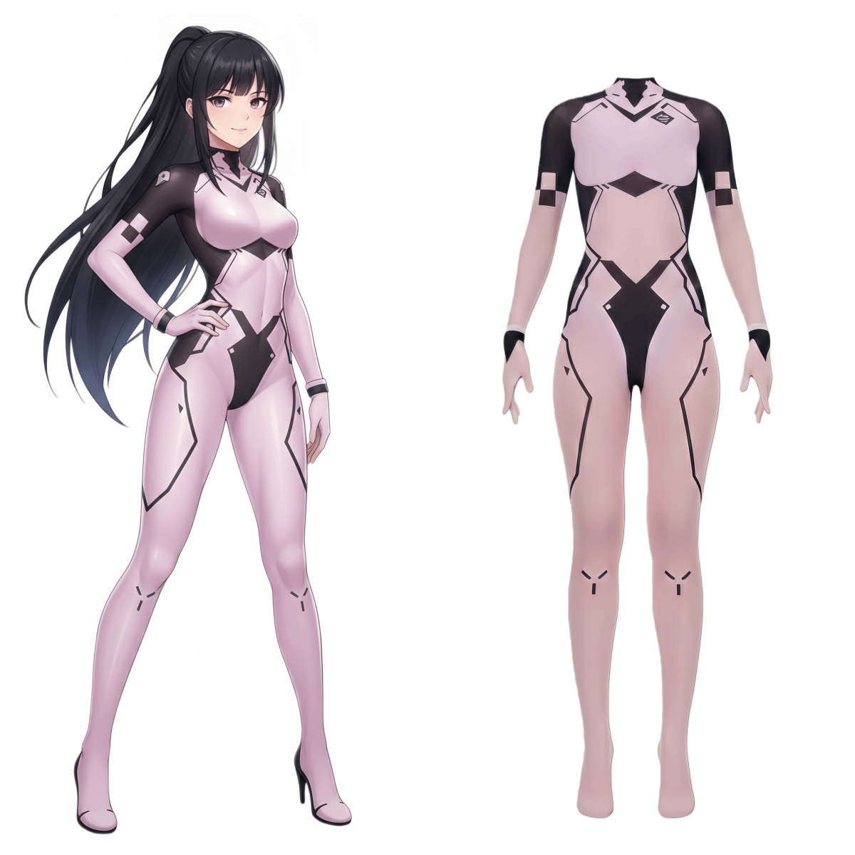 Anime Sci-fi Sheer 10D Nylon Full Bodysuit See Through Body Stocking Lingerie