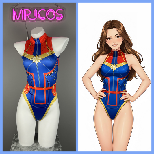 Super Hero Crotchless Cosplay BodySuit Lingerie Costume