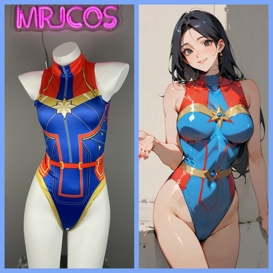 Super Hero Crotchless Cosplay BodySuit Lingerie Costume