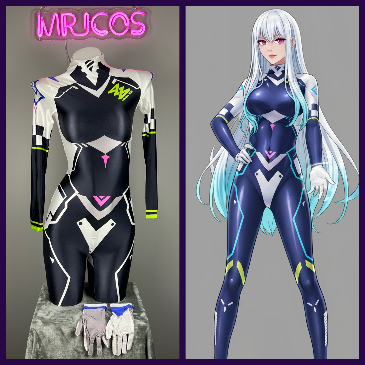 Anime Sci-fi Spandex Swimwear Cosplay Bodysuit Race Queen Costume Zentai
