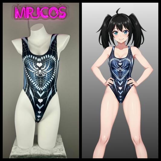 Woman Super Hero Spider Crotchless Cosplay Bodysuit Lingerie Sexy Costume