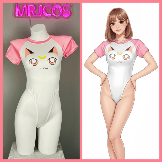 Anime Style Cosplay BodySuit Open Crotch Lingerie Costume