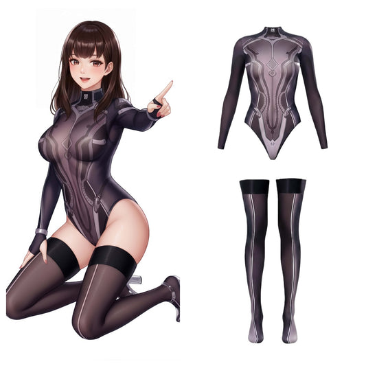 Anime Style Super Hero Eve Sheer 10D Nylon Spandex Bodysuit Lingerie