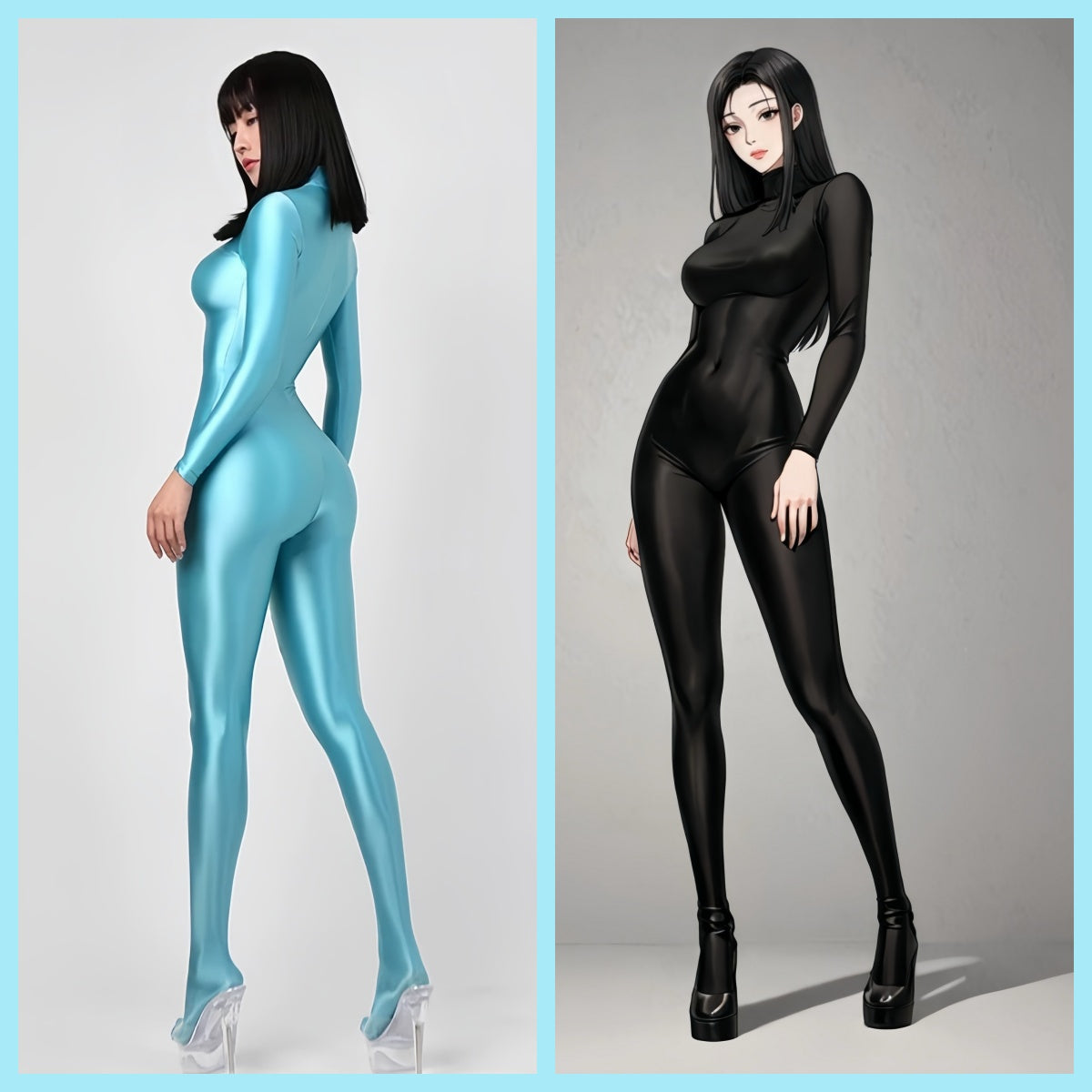 Spandex Nylon Full Bodysuit Back Zipper Zentai Shinny Cosplay Jumpsuit