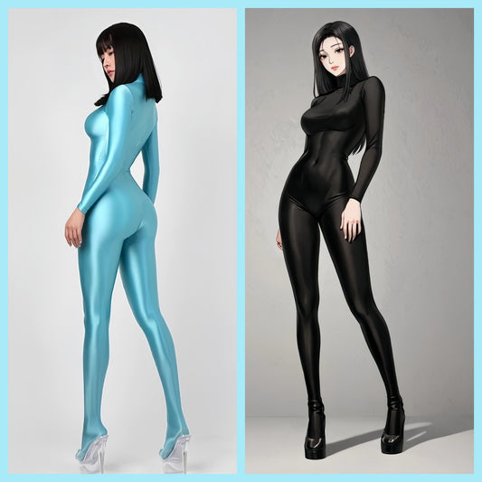 Spandex Nylon Full Bodysuit Back Zipper Zentai Shinny Cosplay Jumpsuit